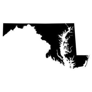 black image of the state of Maryland